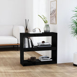 NNEVL Book Cabinet/Room Divider Black 80x30x71.5 cm Solid Wood Pine