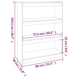 NNEVL Book Cabinet/Room Divider White 80x30x103.5 cm Solid Wood Pine