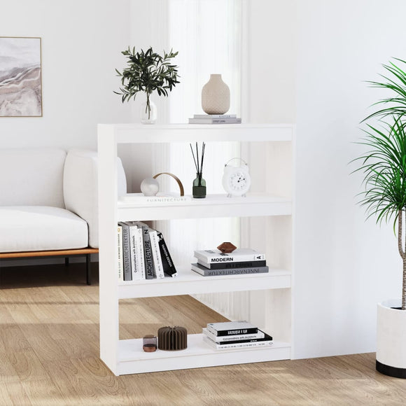 NNEVL Book Cabinet/Room Divider White 80x30x103.5 cm Solid Wood Pine