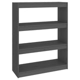 NNEVL Book Cabinet/Room Divider Grey 80x30x103.5 cm Solid Wood Pine