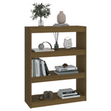 NNEVL Book Cabinet/Room Divider Honey Brown 80x30x103.5 cm Wood Pine