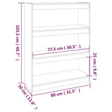 NNEVL Book Cabinet/Room Divider Honey Brown 80x30x103.5 cm Wood Pine