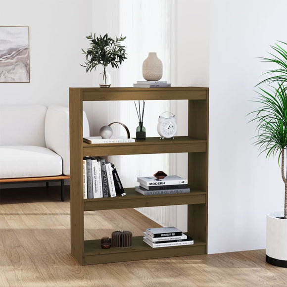 NNEVL Book Cabinet/Room Divider Honey Brown 80x30x103.5 cm Wood Pine