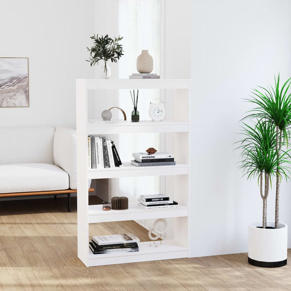 NNEVL Book Cabinet/Room Divider White 80x30x135.5 cm Solid Wood Pine