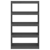 NNEVL Book Cabinet/Room Divider Grey 80x30x135.5 cm Solid Wood Pine