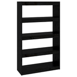 NNEVL Book Cabinet/Room Divider Black 80x30x135.5 cm Solid Wood Pine