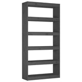 NNEVL Book Cabinet/Room Divider Grey 80x30x167.4 cm Solid Wood Pine