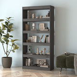 NNEVL Book Cabinet/Room Divider Grey 80x30x167.4 cm Solid Wood Pine