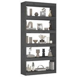 NNEVL Book Cabinet/Room Divider Grey 80x30x167.4 cm Solid Wood Pine