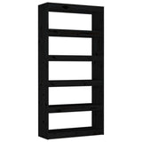 NNEVL Book Cabinet/Room Divider Black 80x30x167.4 cm Solid Wood Pine