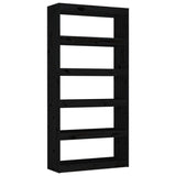 NNEVL Book Cabinet/Room Divider Black 80x30x167.4 cm Solid Wood Pine