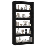 NNEVL Book Cabinet/Room Divider Black 80x30x167.4 cm Solid Wood Pine