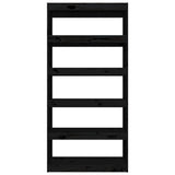NNEVL Book Cabinet/Room Divider Black 80x30x167.4 cm Solid Wood Pine
