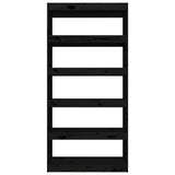 NNEVL Book Cabinet/Room Divider Black 80x30x167.4 cm Solid Wood Pine