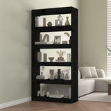 NNEVL Book Cabinet/Room Divider Black 80x30x167.4 cm Solid Wood Pine
