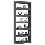 NNEVL Book Cabinet/Room Divider Grey 80x30x199.5 cm Solid Wood Pine
