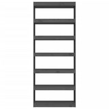 NNEVL Book Cabinet/Room Divider Grey 80x30x199.5 cm Solid Wood Pine
