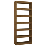 NNEVL Book Cabinet/Room Divider Honey Brown 80x30x199.5 cm Wood Pine