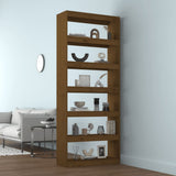 NNEVL Book Cabinet/Room Divider Honey Brown 80x30x199.5 cm Wood Pine
