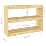 NNEVL Book Cabinet Room Divider 100x30x71.5 cm Pinewood