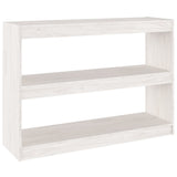 NNEVL Book Cabinet Room Divider White 100x30x71.5 cm Pinewood