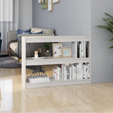 NNEVL Book Cabinet Room Divider White 100x30x71.5 cm Pinewood