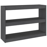 NNEVL Book Cabinet Room Divider Grey 100x30x71.5 cm Pinewood