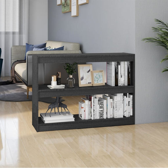 NNEVL Book Cabinet Room Divider Grey 100x30x71.5 cm Pinewood