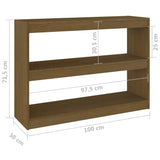 NNEVL Book Cabinet Room Divider Honey Brown 100x30x71.5 cm Pinewood