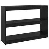 NNEVL Book Cabinet Room Divider Black 100x30x71.5 cm Pinewood