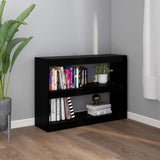 NNEVL Book Cabinet Room Divider Black 100x30x71.5 cm Pinewood