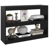 NNEVL Book Cabinet Room Divider Black 100x30x71.5 cm Pinewood