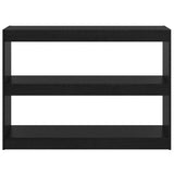 NNEVL Book Cabinet Room Divider Black 100x30x71.5 cm Pinewood