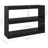 NNEVL Book Cabinet Room Divider Black 100x30x71.5 cm Pinewood