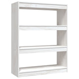 NNEVL Book Cabinet/Room Divider White 100x30x103 cm Solid Pinewood