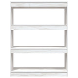 NNEVL Book Cabinet/Room Divider White 100x30x103 cm Solid Pinewood