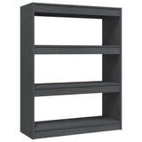 NNEVL Book Cabinet/Room Divider Grey 100x30x103 cm Solid Pinewood