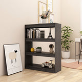 NNEVL Book Cabinet/Room Divider Grey 100x30x103 cm Solid Pinewood
