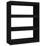 NNEVL Book Cabinet/Room Divider Black 100x30x103 cm Solid Pinewood
