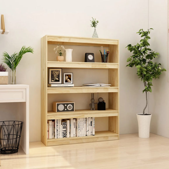 NNEVL Book Cabinet/Room Divider 100x30x135.5 cm Solid Pinewood