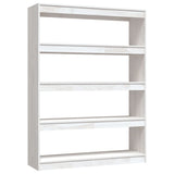 NNEVL Book Cabinet/Room Divider White 100x30x135.5 cm Solid Pinewood