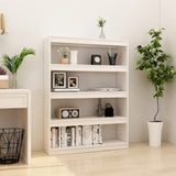 NNEVL Book Cabinet/Room Divider White 100x30x135.5 cm Solid Pinewood