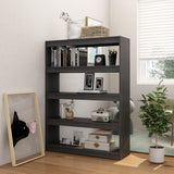 NNEVL Book Cabinet/Room Divider Grey 100x30x135.5 cm Solid Pinewood