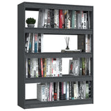 NNEVL Book Cabinet/Room Divider Grey 100x30x135.5 cm Solid Pinewood
