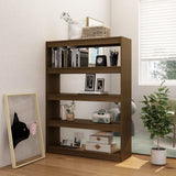 NNEVL Book Cabinet/Room Divider Honey Brown 100x30x135.5 cm Solid Pinewood