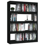 NNEVL Book Cabinet/Room Divider Black 100x30x135.5 cm Solid Pinewood