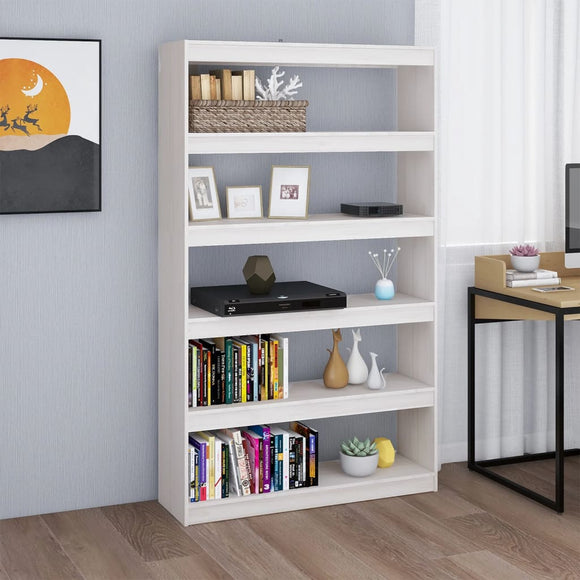 NNEVL Book Cabinet/Room Divider White 100x30x167.5 cm Solid Pinewood