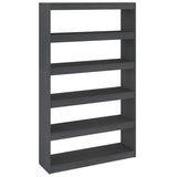 NNEVL Book Cabinet/Room Divider Grey 100x30x167.5 cm Solid Pinewood