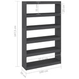 NNEVL Book Cabinet/Room Divider Grey 100x30x167.5 cm Solid Pinewood