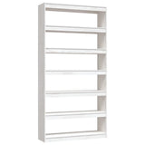 NNEVL Book Cabinet/Room Divider White 100x30x200 cm Solid Pinewood